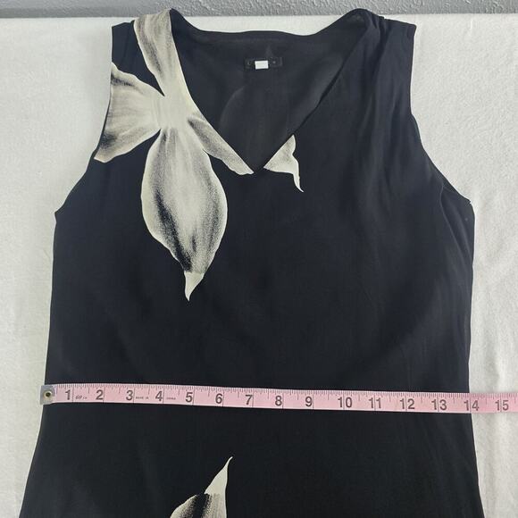 Lapis Black Floral Semi Sheer Chiffon Fitted Black Maxi Dress Med Petite Y2K 90s - Picture 4 of 9